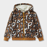 Abstract Alphabet Zip Hoodie