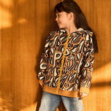 Abstract Alphabet Zip Hoodie