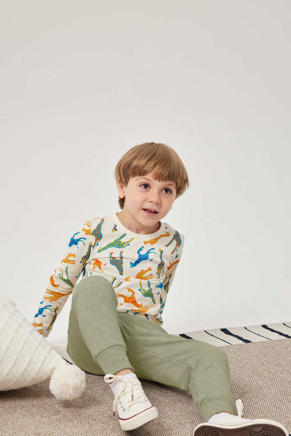 Colorful Giraffes Long Sleeve Tee.