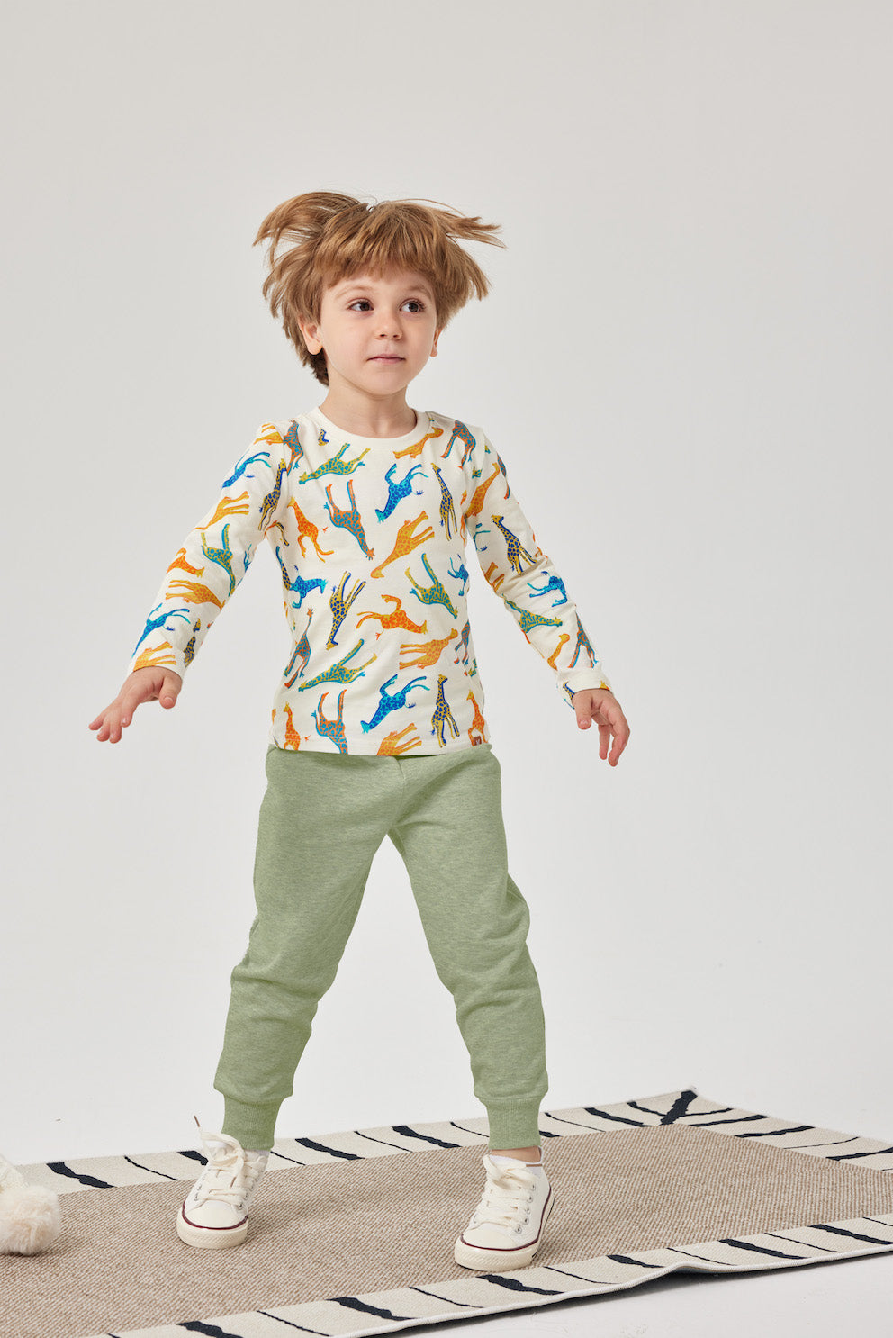 Colorful Giraffes Long Sleeve Tee.